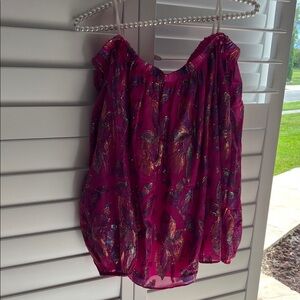 Lilly Pulitzer fuscia off the shoulder blouse